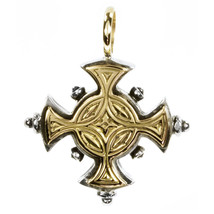  Gerochristo 5017 - Solid 18K Gold &amp; Sterling Silver Byzantine Cross Pen... - £446.70 GBP