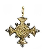  Gerochristo 5017 - Solid 18K Gold &amp; Sterling Silver Byzantine Cross Pen... - £448.37 GBP