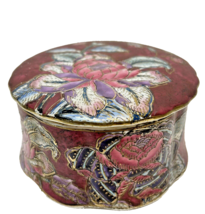 Vintage Handcrafted Handpainted J C Penny Cloissone Floral Porcelain Trinket 4.5 - £20.34 GBP