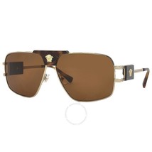 Versace VE2251 147073 Sunglasses Gold Frame Dark Brown Lens 63mm - £96.43 GBP
