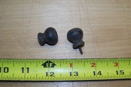 antique tiny black ebonized wood knobs - $21.80