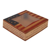 Bakery Box with Vintage American Flag10&quot; x 10&quot; x 2&quot; Window Cake / Declaration - £139.70 GBP