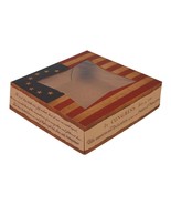 Bakery Box with Vintage American Flag10&quot; x 10&quot; x 2&quot; Window Cake / Declar... - $3,541.34 MXN