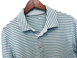 Jim Nantz Vineyard Vines Polo Shirt blue white pinstripes Pima Cotton Si... - $24.74