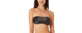 MSRP $20 California Waves Juniors Metallic Bandeau Bikini Top Black Size XL - $9.69