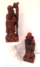 2 Fuk Red Resin Chinese Immortal Figurine Replacement Feng Shui Gods of Wealth   - £12.99 GBP