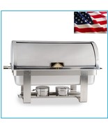 Catering Roll Top Chafer Stainless Chafing Dish Warming Tray Food Warmer... - $196.53