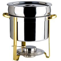 New HUGE  Deluxe 11 Qt. Gold Accent Marmite Chafer KIT ! Lowest total Pr... - $61.71
