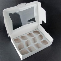 Window Cupcake Box with Insert 10&quot; x 10&quot; x 5&quot;  10 Pack BEST PRICE HOLDS 12 - £49.63 GBP