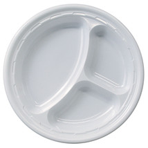 Dart Solo 10CPWF 10 1/4&quot; White 3 Compartment Impact Plastic Plate 500 pa... - $96.85