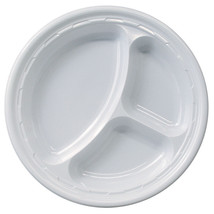 Dart Solo 10CPWF 10 1/4&quot; White 3 Compartment Impact Plastic Plate 500 pa... - £74.87 GBP