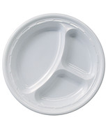 Dart Solo 10CPWF 10 1/4&quot; White 3 Compartment Impact Plastic Plate 500 pa... - $96.85