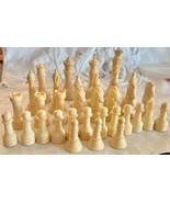 33 Plastic White Chessmen Replacement Game Pieces Unbranded - $8.90