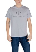 Armani Exchange Men T-Shirt Grey Short Sleeve Designer Logo Tee 2025 Col... - $69.39 CAD