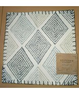 Stitched Diamond Square Canvas Placemat 15&quot;x15&quot; Indigo NWT - £4.67 GBP