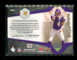 2008 UD Icons Future Star Jersey Patch John David Booty RC #FSM22 Vikings Card - £3.75 GBP