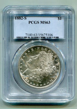 1882-S Morgan Silver Dollar Pcgs MS63 Nice Original Coin Premium Quality Pq - £82.57 GBP