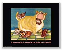 A Woman's Work is Never Done by Kourosh 8.25"x8.25" Art Print Poster - $5.69
