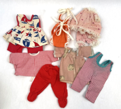 Vintage Doll Clothes Lot for Small Sailboat Heart Check Stripe PJ&#39;s Lace - £20.50 GBP