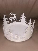 PartyLite NORDIC ICE Candle Tray P8960 3-Wick Holder Glitter Christmas T... - $13.87