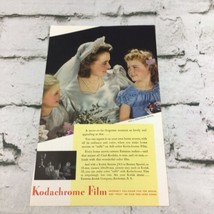 Kodachrome Film Wedding Day Bride 1942 Vintage Print Ad Advertising Art - £7.75 GBP
