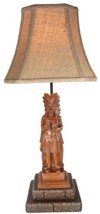 Sculpture Table Lamp Southwestern Cigar Store Indian Hand Painted OK Casting - £398.98 GBP