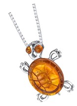 Genuine Baltic Amber Animal Pendant Necklace for Women - £145.96 GBP