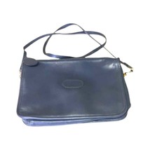 Vintage Etra Women&#39;s Classic Navy Blue Crossbody Bag Genuine Leather - £38.26 GBP