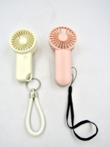 Portable Handheld Mini Electric Fan - 3 Speeds, LED Light, Rechargeable, Outdoor - £14.29 GBP