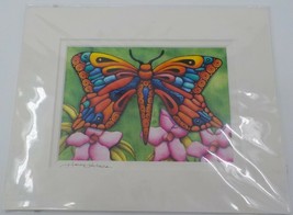 Holly Kitaura Fine Art Print Colorful Butterfly 8X10 Matted 8X5.5 Signed Picture - £15.94 GBP