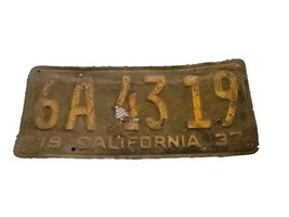 California 1937 License Plate Vintage  - £24.74 GBP