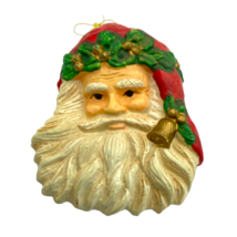 Vintage Hard Plastic Santa Claus Face / Head Christmas Ornament 4 inches - £11.73 GBP