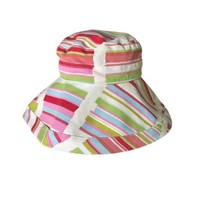 Jim Thompson Sun Protection Bucket Hat Striped Packable Multicolor 5&quot; Brim - £17.84 GBP