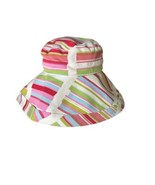 Jim Thompson Sun Protection Bucket Hat Striped Packable Multicolor 5&quot; Brim - £17.91 GBP