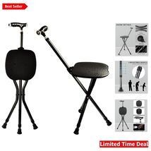 Adjustable Height Folding Cane with Comfortable Seat &amp; Durable Design - $98.95