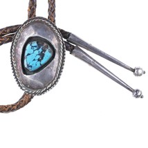 1980&#39;s Navajo sterling and turquoise bolo tie - £130.60 GBP