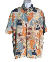 MUNSINGWEAR Men&#39;s Short Sleeve Button Down Cocktail Shirt XXL - $9.89