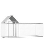 vidaXL Silver Galvanized Steel Chicken Coop - 9ft x 3ft x 4.9ft, Galvanized - $435.60 CAD