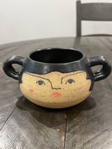 Echeri Ceramics Original Muneca Double Handle Face Mug Bowl Art Pottery - $39.59