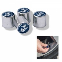 usmc marine corps insignia logo chrome car auto tire valve stem caps set - £22.53 GBP