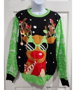 Unisex LED Light Up Reindeer Ugly Sweater Built-in Light Bulb MEDIUM  - $449.15 MXN
