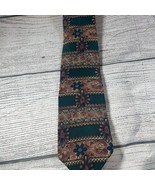 Bill Blass Green and Gold Geometric Tie - $10.00