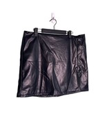 H&amp;M DIVIDED Womens Size 14 Black Faux Leather Skirt Side Slit Goth Biker - $373.49 MXN