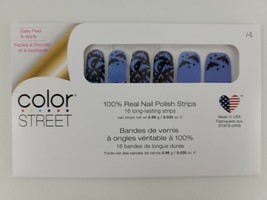 Color Street BAT&#39;S AMORE Nail Polish Strips Halloween Black Blue Glitter... - £26.64 GBP