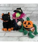 Ty Beanie Baby Halloween Lot of 3 Pumkin Fraidy Scary All w/Hang Tags - £12.10 GBP