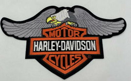 Harley Davidson Motorcycles Patch Down Wings Silver Gray Bar Shield 20-1... - £26.04 GBP