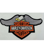 Harley Davidson Motorcycles Patch Down Wings Silver Gray Bar Shield 20-1... - £26.24 GBP