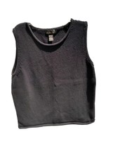 Style &amp; Co Woman Shirt Size XL Black Sleeveless Knit Rolled Edges - $9.50