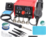Weld Lux Upgraded 820W 2 in 1 Hot Air Rework and Soldering Iron Station ... - $146.73