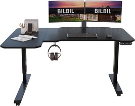 Bilbil L-Shaped Electric Height Adjustable Standing Desk 59 Inches, Stand Up - $233.99